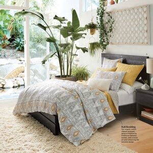 New West End Bali Gray and Yellow Ikat Set Of Two Pillow Cases